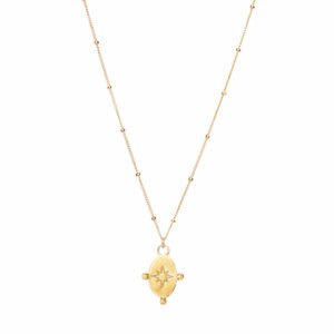 Cosmic-Morning-Star-necklace-gold-plated-925-silver-satellite-ball-chain.jpg Morning Star Kaulakoru – Kulta