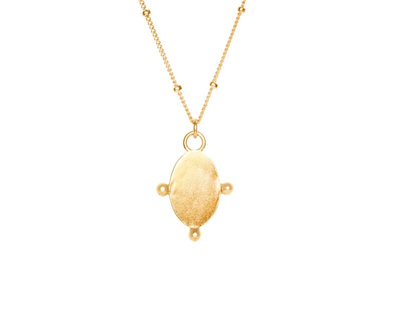Cosmic-Morning-Star-necklace-gold-plated-925-silver-satellite-ball-chain-back-closer.jpg Morning Star Kaulakoru – Kulta