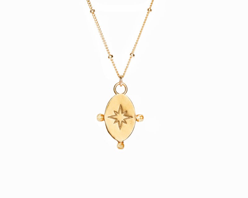 Cosmic-Morning-Star-necklace-gold-plated-925-silver-satellite-ball-chain-front-closer.jpg Morning Star Kaulakoru – Kulta