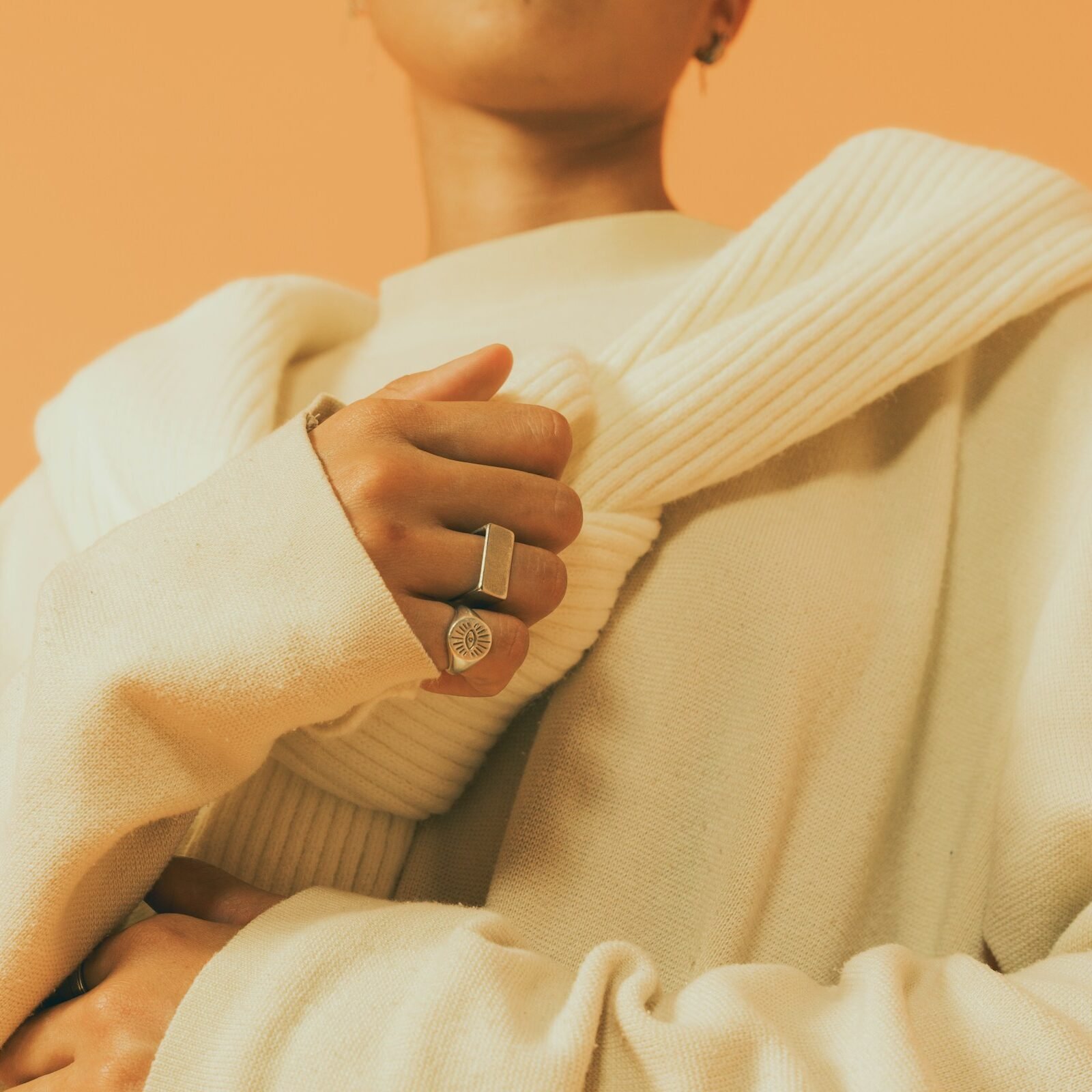 Person wearing rings