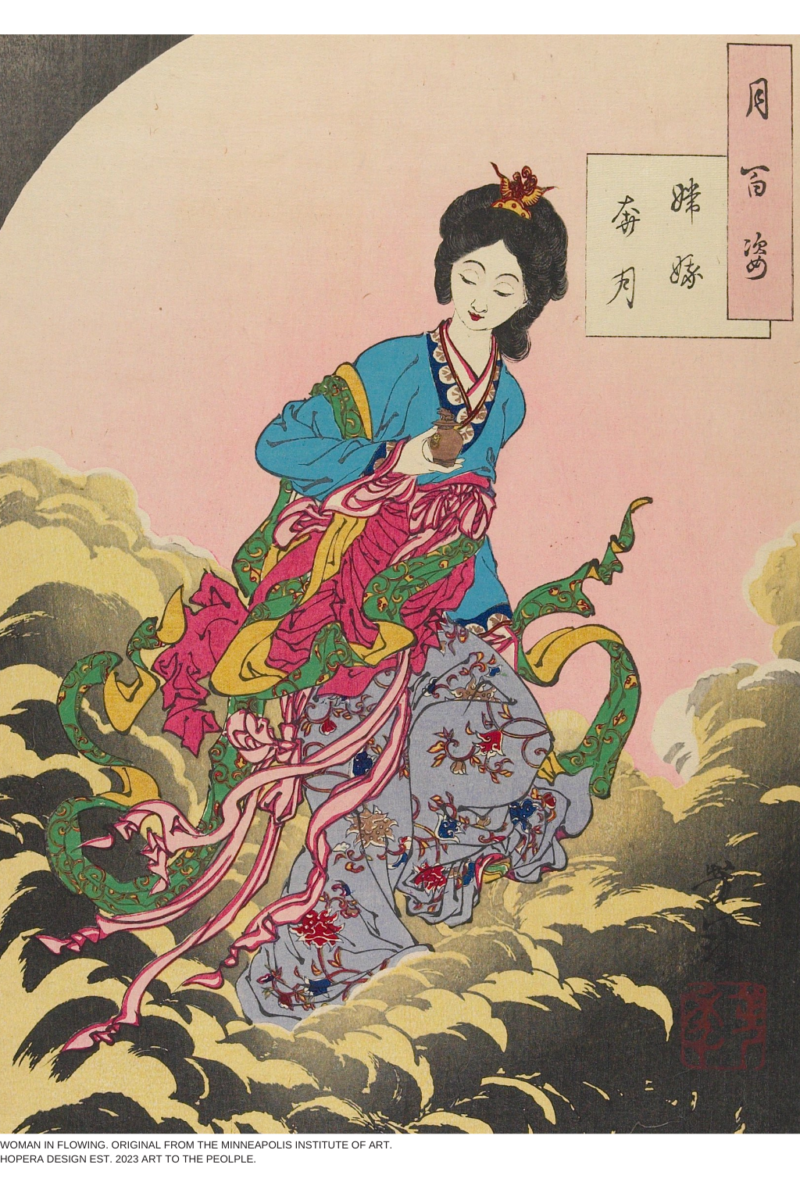Premium Huppari "Woman in Flowing Draperies"