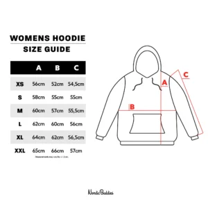 BYB_WOMENS_HOODIE_SIZE_CHART_77d62e34-0d20-4171-811e-26dd7acf1351 Muumipeikon Seikkailu Naisten Huppari – Vaaleanpunainen