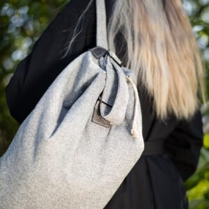 Märss käsintehty kangaslaukku – Vaalean harmaa