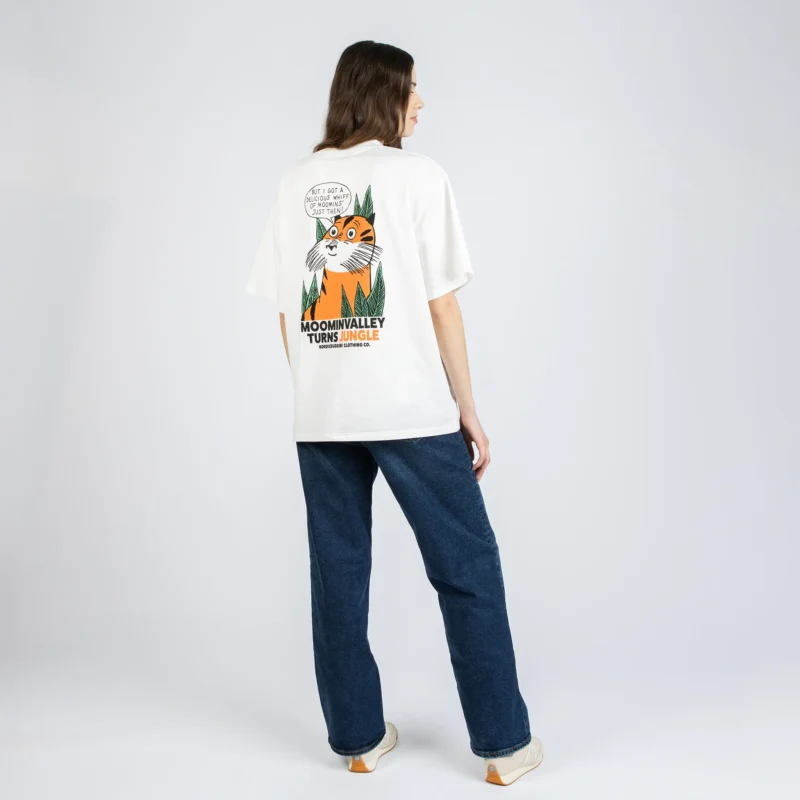 Muumi Tiikeri Premium T-paita – Valkoinen