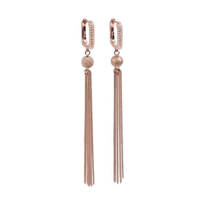 Metropolitan Glow White Tassel Korvakorut – Ruusukulta ja Hopea