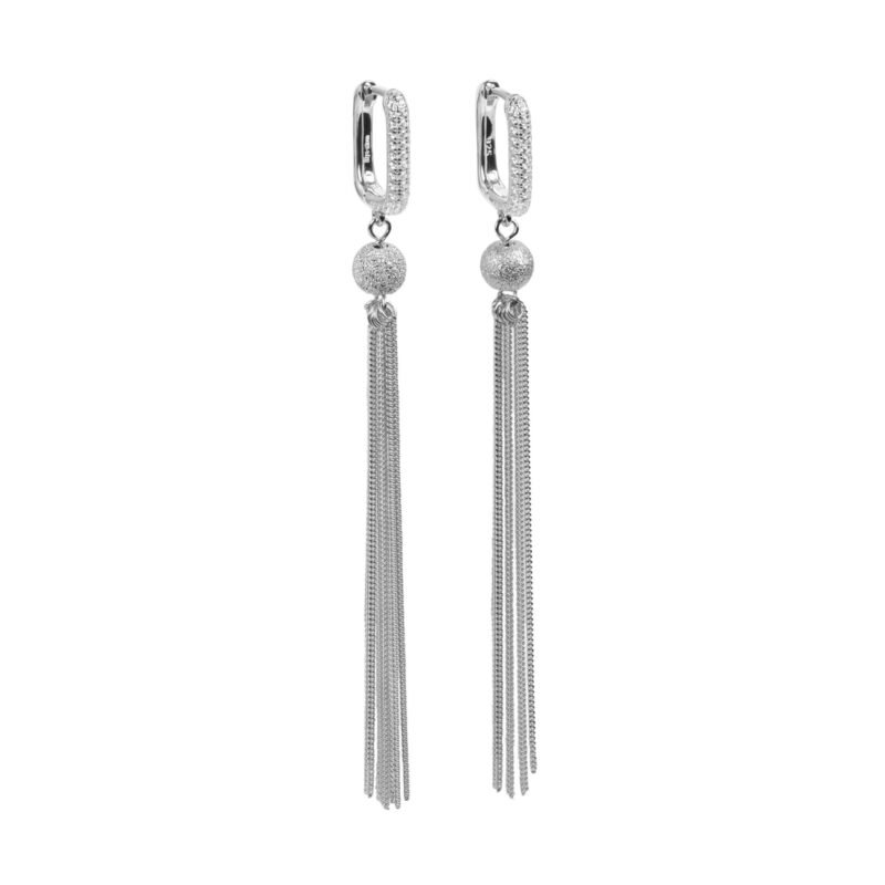 Metropolitan Glow White Tassel Korvakorut – Ruusukulta ja Hopea