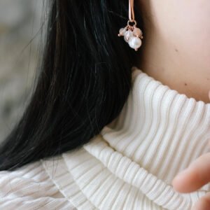 Cherie Black Earrings - Rose Gold and Silver