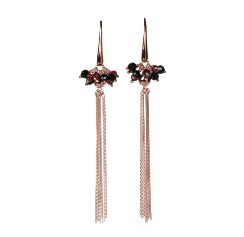 Cherie Black Tassel Korvakorut – Ruusukulta ja Hopea