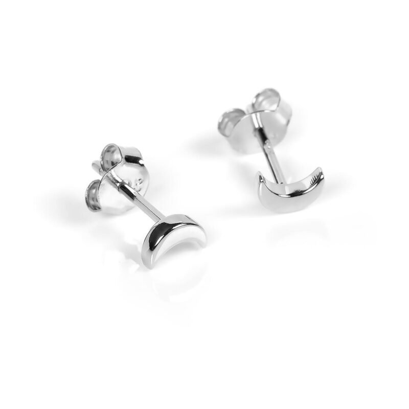 Half Moon Earrings - Rose Gold and Silver