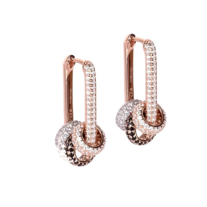 Metropolitan Glow Rolling Charm Korvakorut L – Ruusukulta ja Hopea