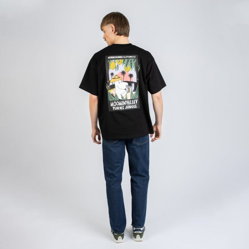 Muumipeikko viidakossa Premium T-paita – Musta