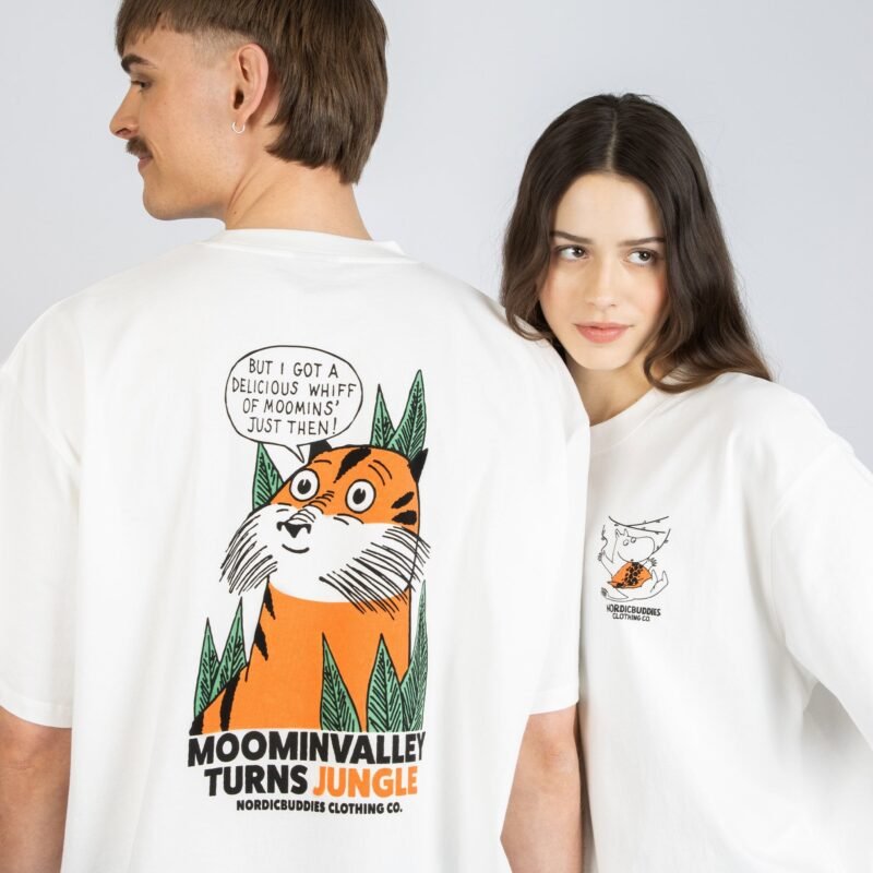 Muumi Tiikeri Premium T-paita – Valkoinen