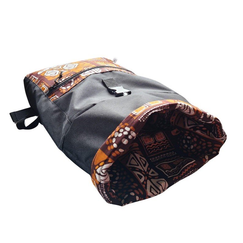Vedenpitävä Rolltop-reppu – Oranssi kuviointi