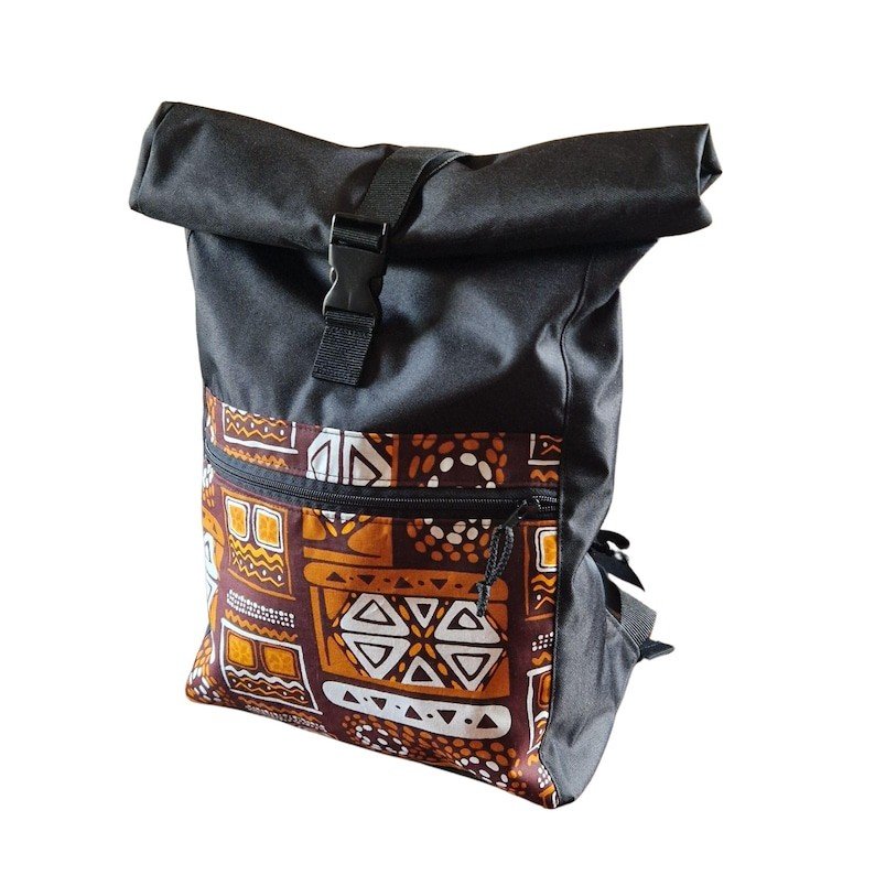Vedenpitävä Rolltop-reppu – Oranssi kuviointi