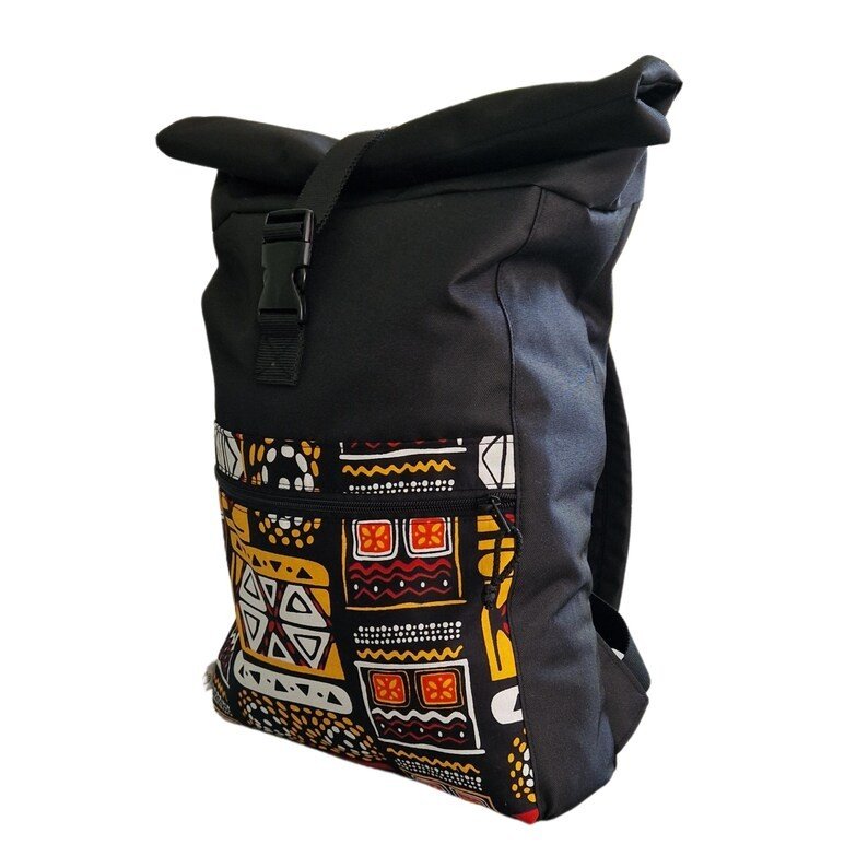 Vedepitävä Rolltop-reppu – Keltainen kuviointi