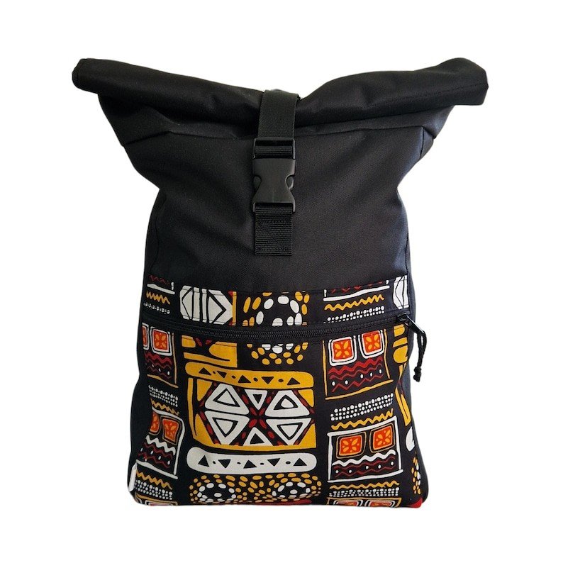 Vedepitävä Rolltop-reppu – Keltainen kuviointi