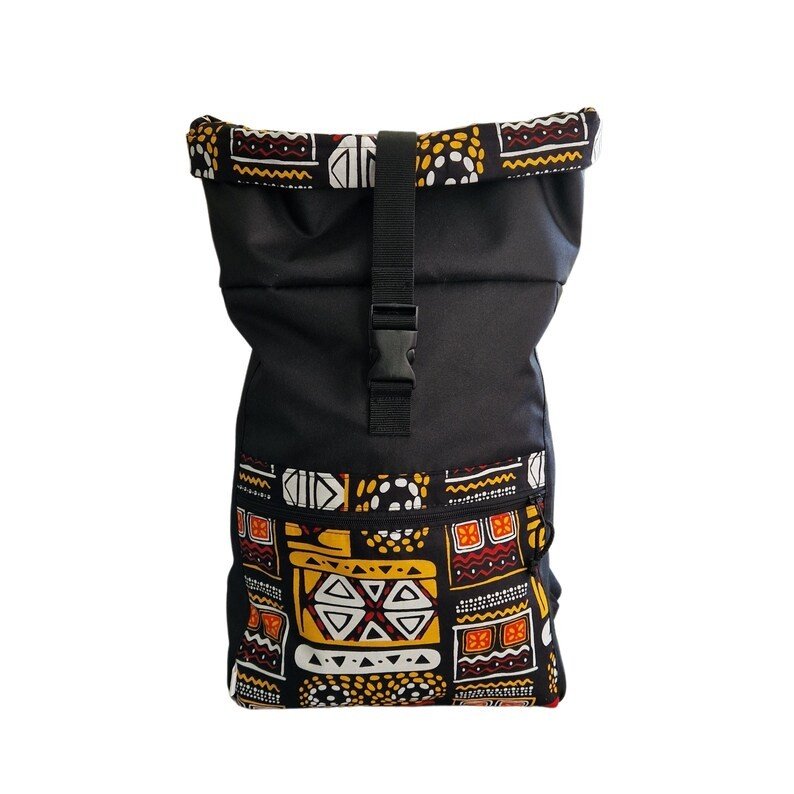 Vedepitävä Rolltop-reppu – Keltainen kuviointi